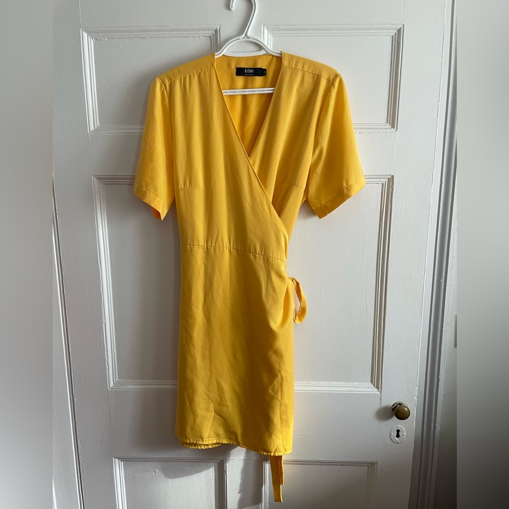 Simons | Vibrant Yellow Midi Wrap Dress